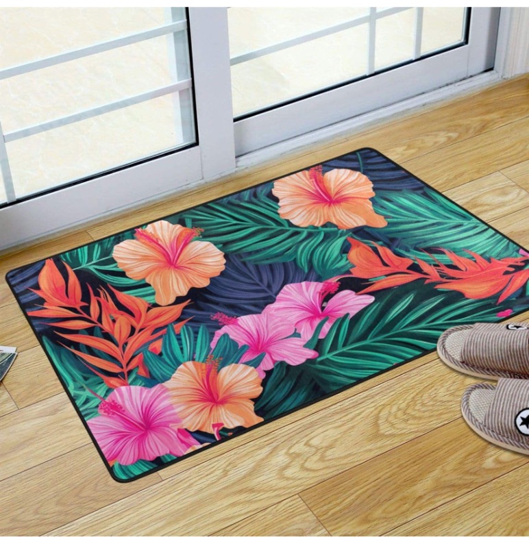 Photo 1 of Flower Kitchen Rug Mat Non Slip Kitchen Mats Anti-Fatigue Floor Mat Doormat for Kitchen Decor 36x24 Inch 21343802