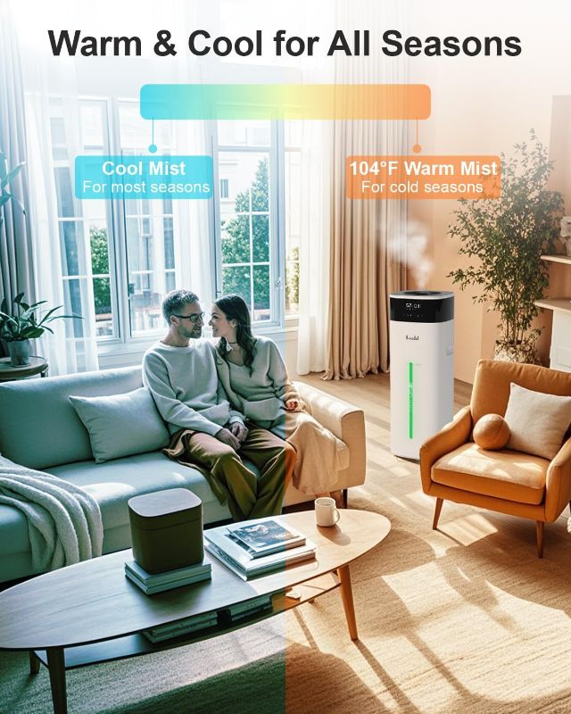 Photo 1 of Humidifier Large Room 5.3Gal/20L - Cool and Warm Mist Humidifiers for Home 3000 sq ft, Air Humidifiers for Bedroom with Diffuser&Extended Tube, Whole House Humidifiers for Nursery Baby Plants
