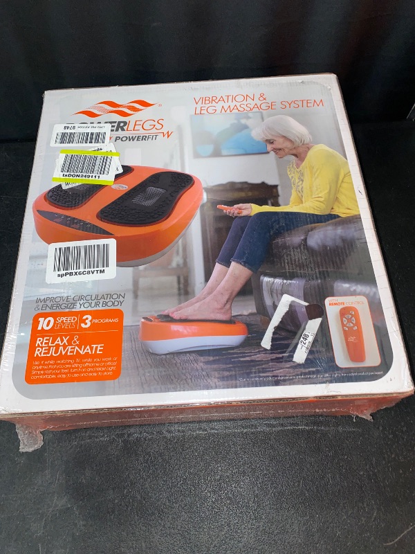 Photo 2 of Power Legs Electric Foot Massager Machine with Remote Control, Adjustable Speed, Vibration - Calf Massager - Feet Massager for Neuropathy Pain Relief, Plantar Fasciitis, Leg Blood Circulation (Orange)
