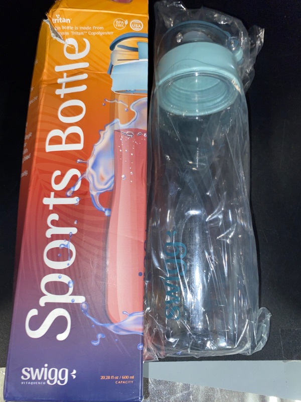 Photo 2 of 1 BPA Free Sports Water Bottles for School Gym Bicycle Car - Leak Proof Sports Waterbottles - See Through Reusable Clear Water Bottle botella de agua Made of Tritan Plastic Refillable 24oz
