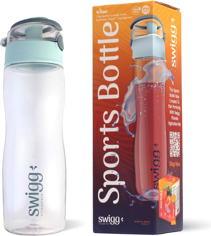 Photo 1 of 1 BPA Free Sports Water Bottles for School Gym Bicycle Car - Leak Proof Sports Waterbottles - See Through Reusable Clear Water Bottle botella de agua Made of Tritan Plastic Refillable 24oz
