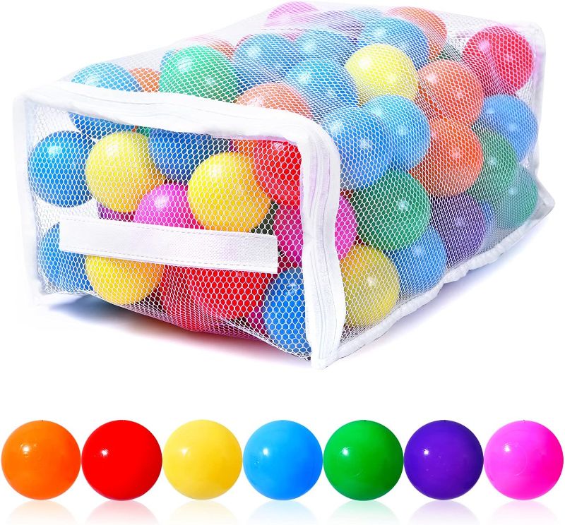 Photo 1 of 170 PCS Ball Pit Balls with Free Crush Proof Plastic Ball for Baby and Toddler -8 Bright Colors with Zip Storage Bag,Baby Pool Water Toys,Kiddie Pool
