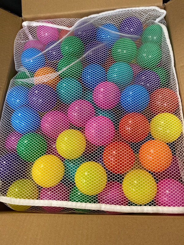 Photo 2 of 170 PCS Ball Pit Balls with Free Crush Proof Plastic Ball for Baby and Toddler -8 Bright Colors with Zip Storage Bag,Baby Pool Water Toys,Kiddie Pool
