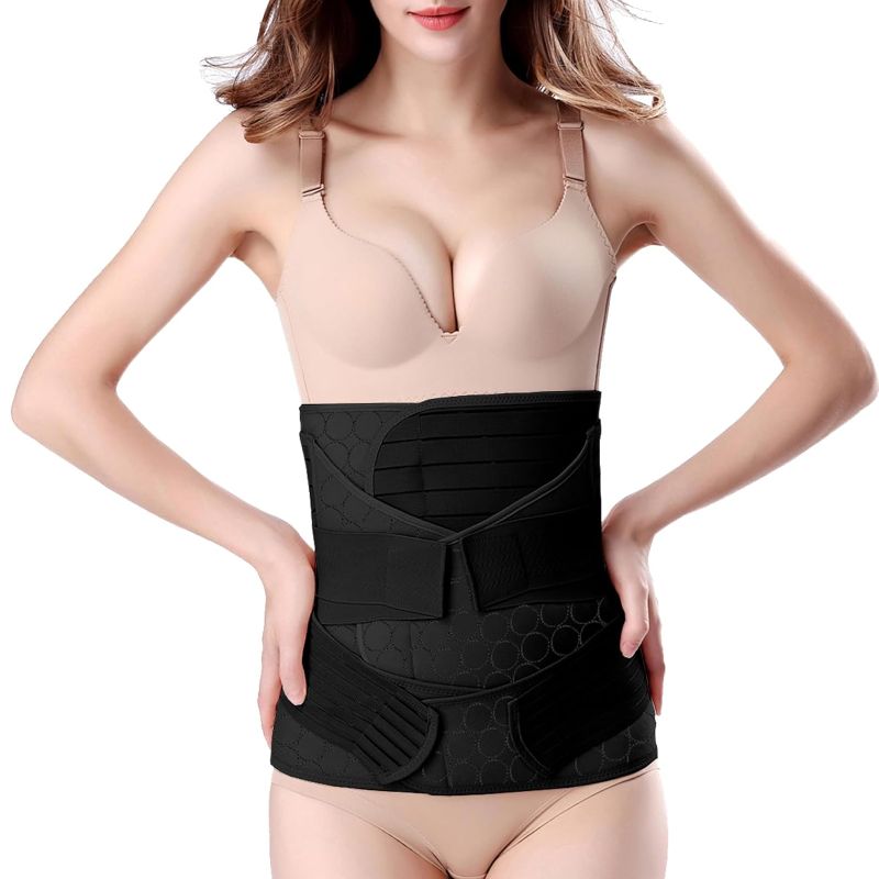 Photo 1 of 3 in 1 Postpartum Belly Band - Postpartum Belly Support Recovery Wrap, After Birth Brace, Slimming Girdles, Body Shaper Waist Shapewear, Post Surgery Pregnancy Belly Support Band (S/M, Black)
