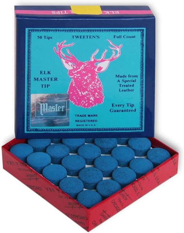 Photo 1 of Elk Master Billiard Pool Cue Tips - 1 Box - 50 Tips - Choose Your Size