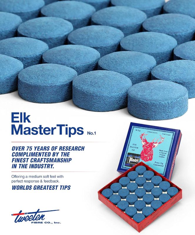 Photo 2 of Elk Master Billiard Pool Cue Tips - 1 Box - 50 Tips - Choose Your Size