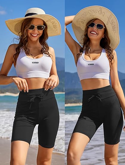 Photo 2 of Size Small Ekouaer Women's Board Shorts High Waist Swim Shorts Beach Surf Swimwear Shorts