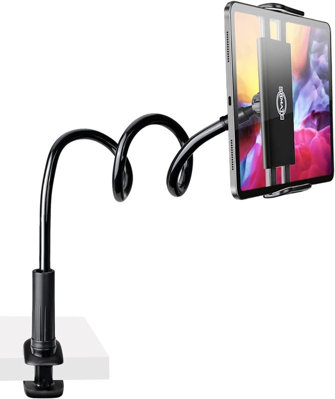 Photo 1 of Gooseneck Tablet Stand Kindle Holder for Bed, Tablet Stand with Adjustable Flexible Arm Clamp Mount Clip Holder for Phone iPad Air Mini | Galaxy Tabs | Kindle Fire | Switch or Other 4.7-10.5" Devices