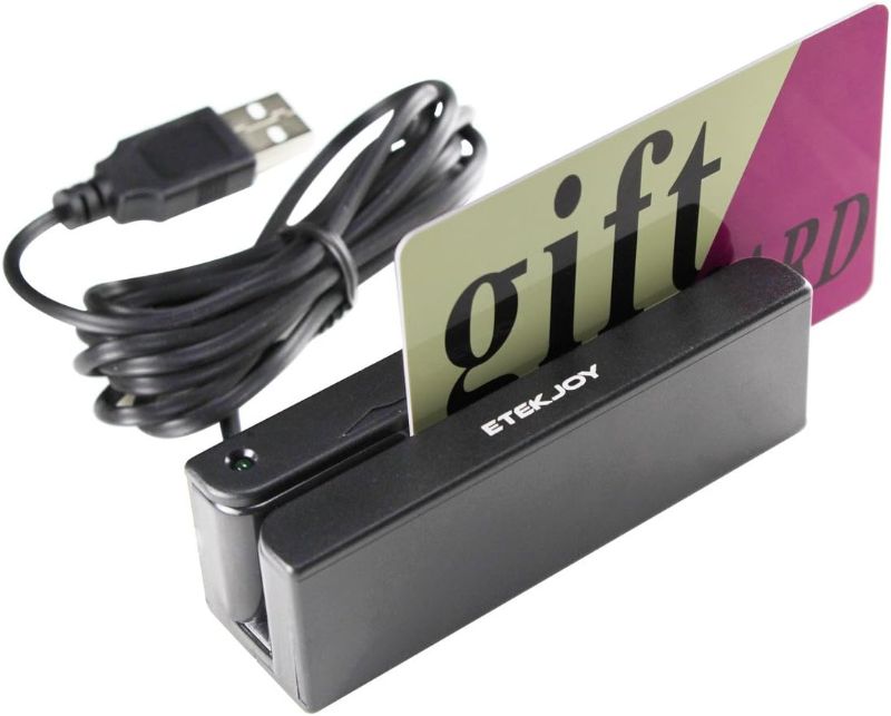 Photo 1 of ETEKJOY USB 3-Track Magnetic Stripe Card Reader POS Credit Card Reader Swiper MagStripe Swipe Card Reader ET-MSR90