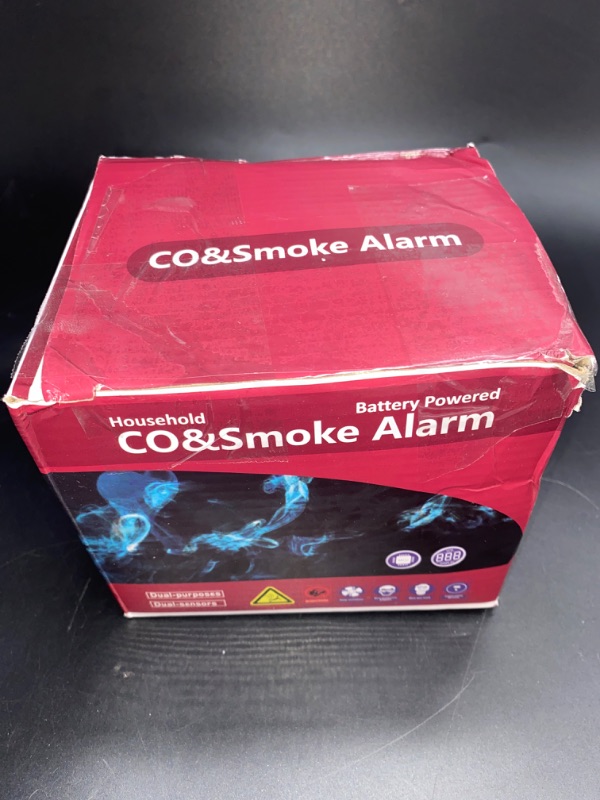 Photo 1 of 3 Pack Combination Photoelectric Smoke and Carbon Monoxide Alarm Detector with Digital Display; Battery-Operated Smoke Carbon Monoxide Alarm