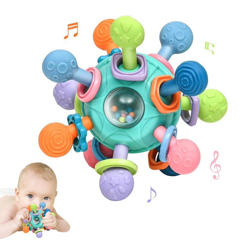 Photo 1 of Baby Montessori Teething Toys for 0-6 6-12 Months BPA Free Sensory Toys for Babies 0 3 6 9 12 18 Months Newborn Infant Learning Developmental Chew Rattle Toys Shower Gifts for 1 2 Year Old Girls Boys FACTORY SEALED**