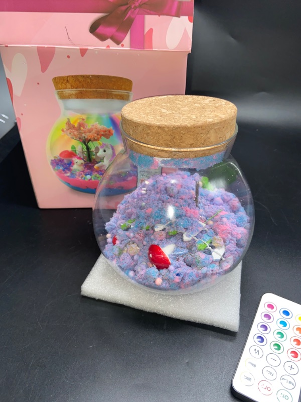 Photo 2 of ** FINAL SALE - SOLD AS IS ** Unicorn Terrarium Crafts Kit for Kids-LED Night Light Up & Remote Unicorn Birthday Gifts Toys for Girls Ages5 6 7 8 9 10 Year Old-Christmas Gifts for Girls UNICORNS MISSING***