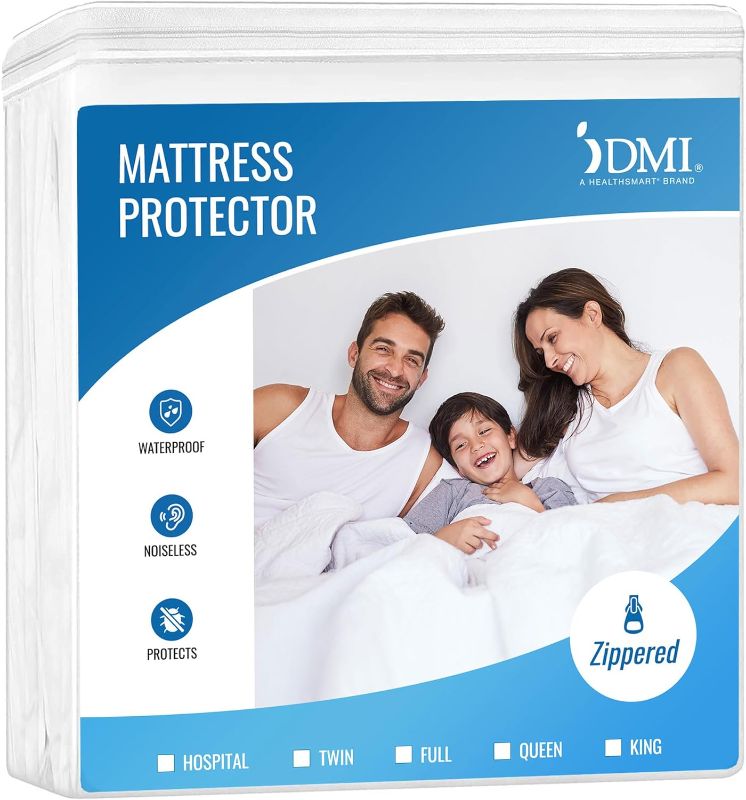 Photo 1 of FULL 54X75X13 DMI Waterproof Mattress Protector and Mattress Cover, Encased Zippered Fit, Full, Packaging may vary