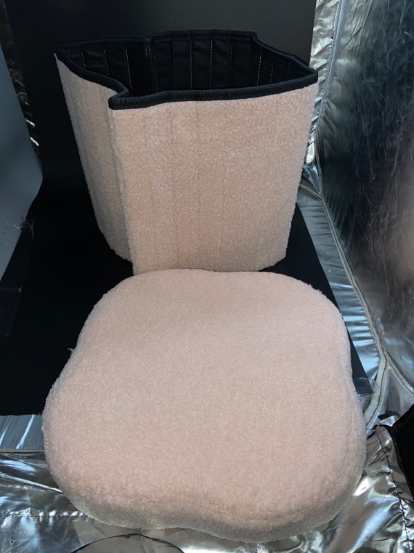 Photo 1 of B FSOBEIIALEO Storage Ottoman Cube, Flowers Shaped Ottomans with Storage Foot Stool Footrest for Lving Room, Boucle Ottoman Seat for Dorm Room,Faux Teddy Fur, Pink 12.6"x12.6"x12.6"