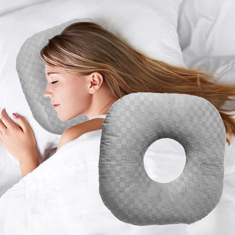 Photo 1 of Ear Piercing Pillow for Side Sleepers with an Ear Hole for CNH and Ear Pain Ear Inflammation Pressure Sores, Cotton O-Shaped Side Sleeping Pillow, Ear Guard Pillow FACTORY SEALED***