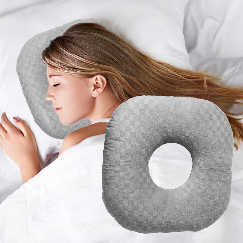 Photo 1 of Ear Piercing Pillow for Side Sleepers with an Ear Hole for CNH and Ear Pain Ear Inflammation Pressure Sores, Cotton O-Shaped Side Sleeping Pillow, Ear Guard Pillow FACTORY SEALED**