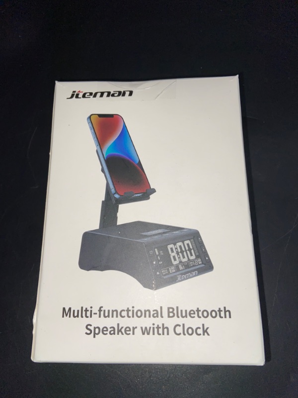 Photo 1 of JTEMAN Gifts for Men Women,Cell Phone Stand with Wireless Bluetooth Speaker,Adjustable Cool Tech Kitchen Gadgets,Unique Birthday Gift Idea for Him, Husband, Boyfriend Black