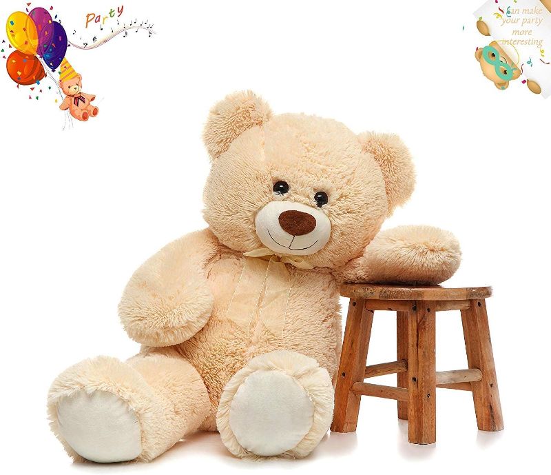 Photo 1 of 32 inch Big Teddy Bear Cute Giant Stuffed Animals Soft Plush Bear for Girlfriend Kids, Beige