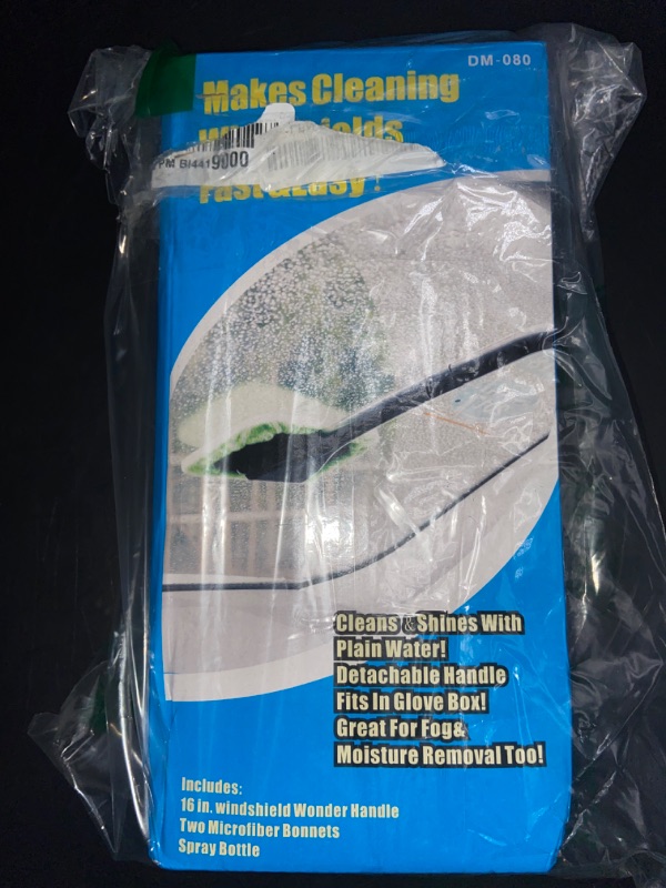 Photo 2 of Car Windshield Cleaning Tool, Windshield Cleaner with 4 Washable and Reusable Microfiber Pads and Extendable Handle, for Auto Glass Wiper MISSING SMALL SPRAY BOTTLE ONLY**