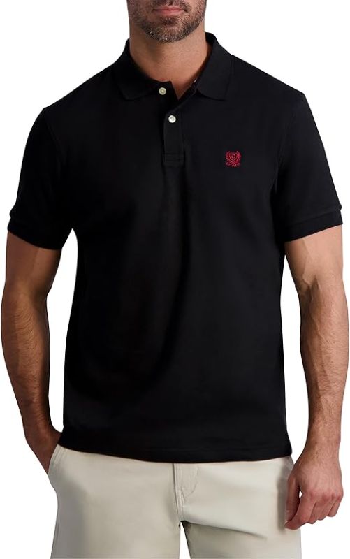 Photo 1 of MEDIUM Chaps Men's Polo Shirt - Classic Fit Short Sleeve 2-Button Double Knit Cotton Polo Shirt