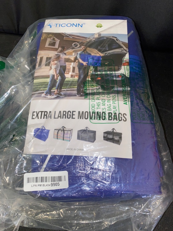 Photo 2 of TICONN 6 Pack Extra Large Moving Bags with Zippers & Carrying Handles, Heavy-Duty Storage Tote Moving Boxes for Space Saving