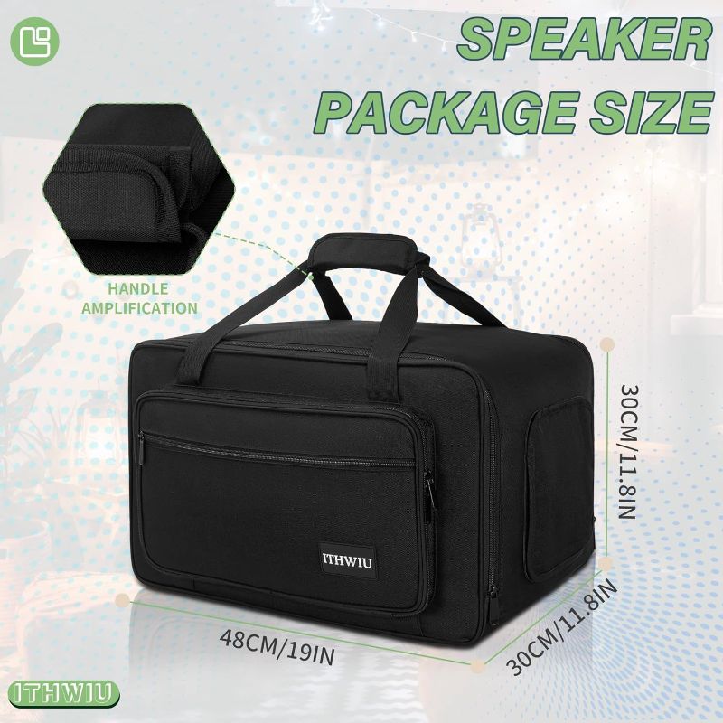 Photo 2 of Speaker Carrying Bag with Thickened Sponge for Compact 8" Speaker Cabinets; Heavy-Duty Fits QSC K8, Yamaha DXR8 and more (IT-TOTE8), Black