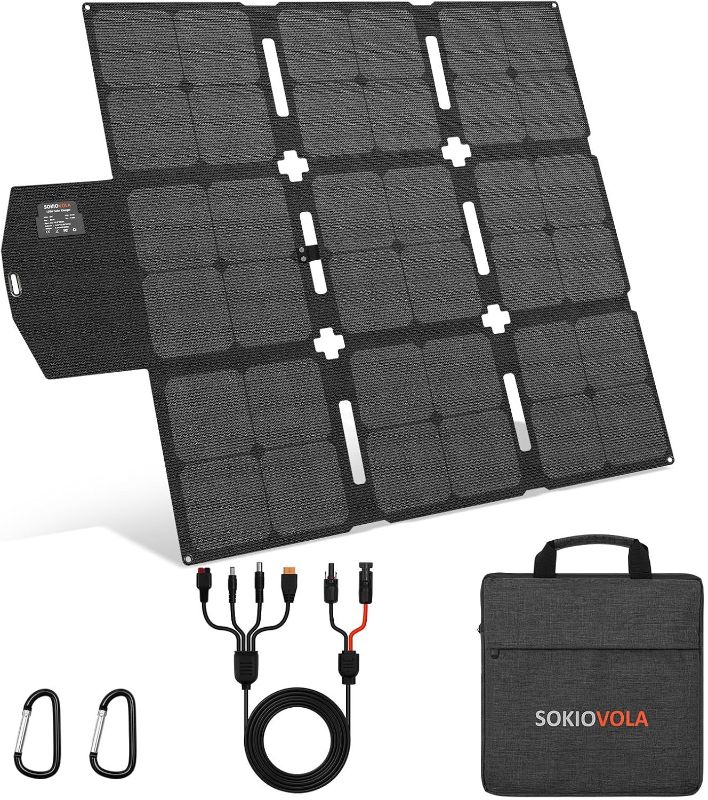 Photo 1 of 120W Portable Solar Panel with MC-4 Connector Foldable Solar Panel for Camping Folding Solar Panel Charger for Portable Power Station Laptops RV USED***