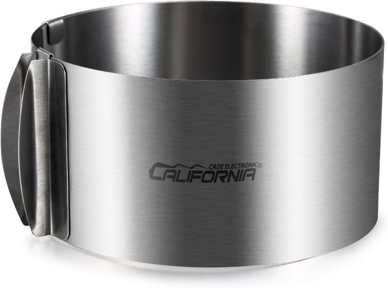 Photo 1 of CALIFORNIA CADE ELECTRONIC Cake Mold-Cake Ring-Adjustable Round Stainless Steel 6 to 12 Inch Cake Mold - Cake Baking Supplies
