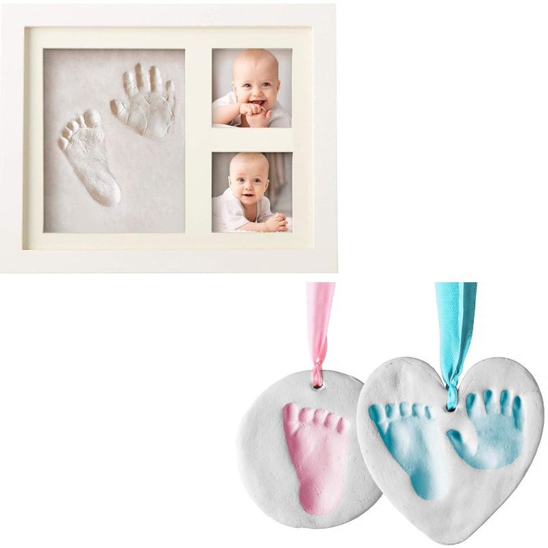 Photo 1 of Bubzi Co Baby Footprint & Handprint Frame & Ornament Set Baby Girl Gifts & Baby Boy Gifts, Unique Baby Shower Gifts, Personalized Baby Gifts for Baby Registry, Keepsake Box for Room Wall Nursery Decor FACTORY SEALED**
