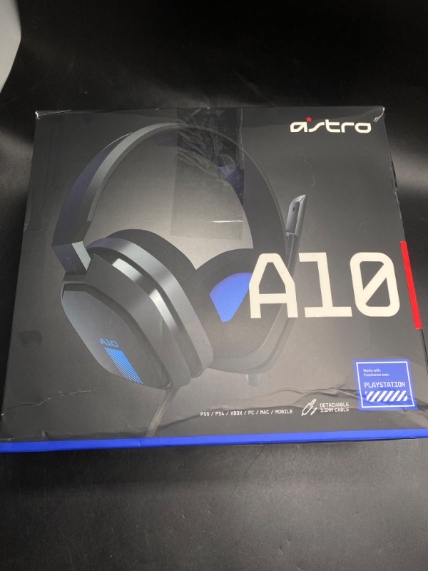 Photo 3 of ASTRO Gaming A10 Wired Gaming Headset, Lightweight and Damage Resistant, ASTRO, 3.5 mm Audio Jack, for Xbox Series X|S, Xbox One, PS5, PS4, Nintendo Switch, PC, Mac- Black/Blue
