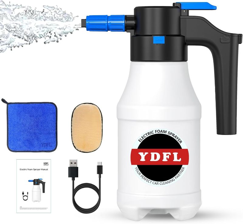 Photo 1 of Electric Foam Sprayer with USB, Electric Pressurized Foam Sprayer for Car Washing,Foam Sprayer Suitable for Home, Garden and Car Beauty and Cleaning,Car Washing Accessories?1.5 Liters?MISSING CHARGER** USED**
