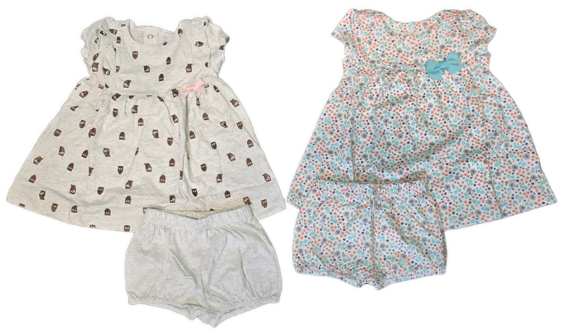 Photo 1 of 6-9m Simple Joys by Carter's Baby Girls' Short-Sleeve and Sleeveless Dress Sets, Pack of 2, Ivory Owl/White Floral