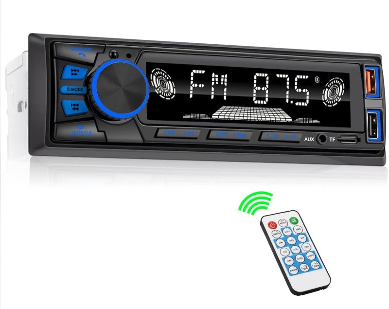 Photo 1 of Car Radio Bluetooth Single DIN Car Stereo Audio, Car Audio with Handsfree and App Control,Supports FM/ MP3/SD/AUX/Dua USB/EQ/Quick Charge | Not a CD player
