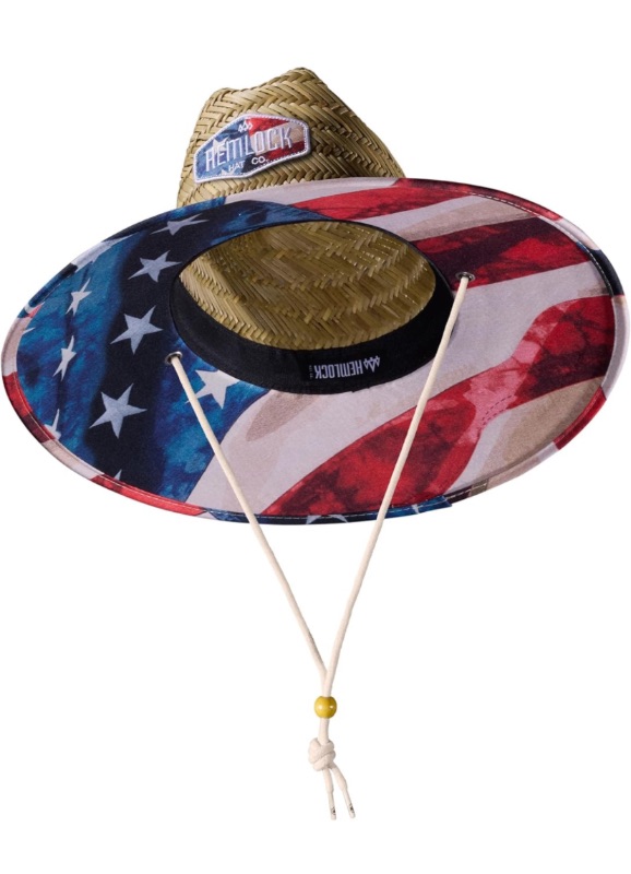 Photo 1 of ** FINAL SALE – SOLD AS IS **  Straw Hat for Girls & Boys | Kids Lifeguard Hat, Beach Hat & Sun Hat | UPF 50+ Wide Brim for Sun Protection | Big Kids Brave | Hemlock DAMAGED**