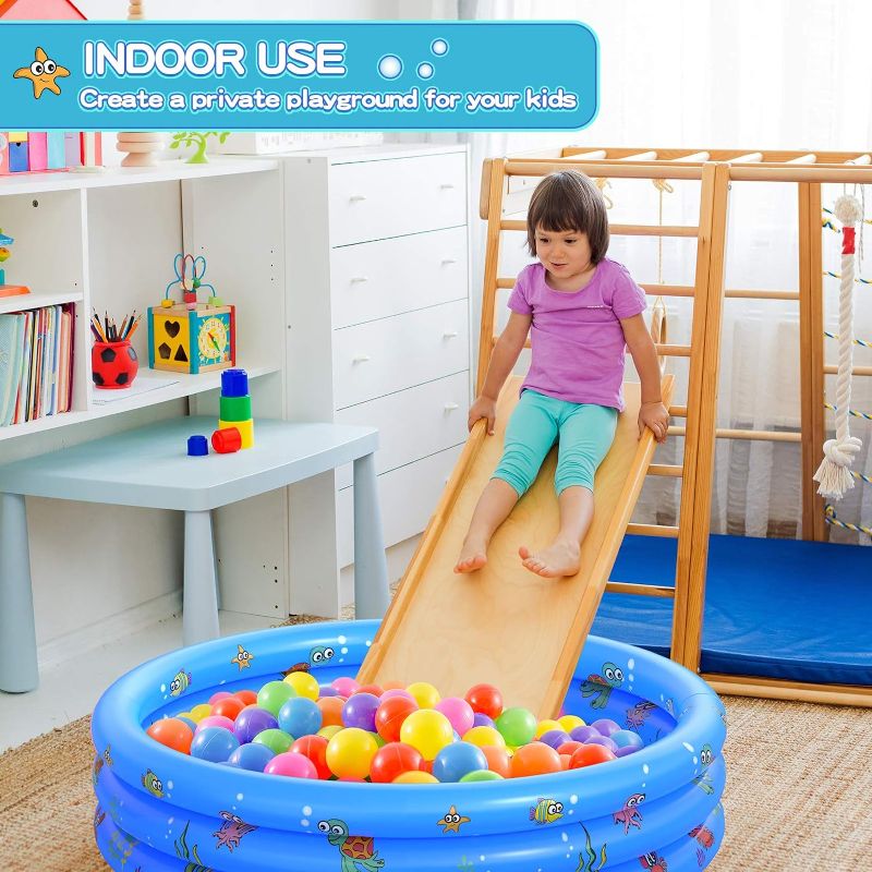 Photo 2 of Garden Round Inflatable Baby Swimming Pool, Portable Inflatable Child/Children Little Pump Pool,Kiddie Paddling Pool Indoor&Outdoor Toddler Water Game Play Center for Kids/Girl/Boy
