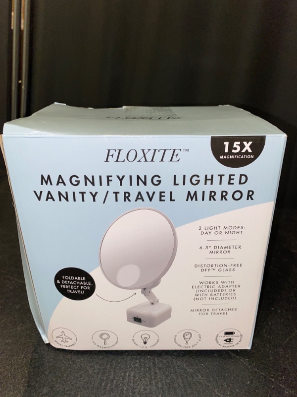 Photo 3 of Floxite 15X Supervision Magnifying Mirror Light, Dove White
