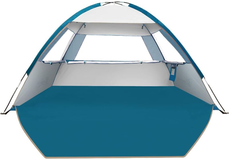 Photo 1 of COMMOUDS Beach Tent Sun Shade for 3/4-5/6-7/8-10 Person, UPF 50+ Beach Sun Shelter Canopy Tent, Lightweight, Easy Set Up and Carry
