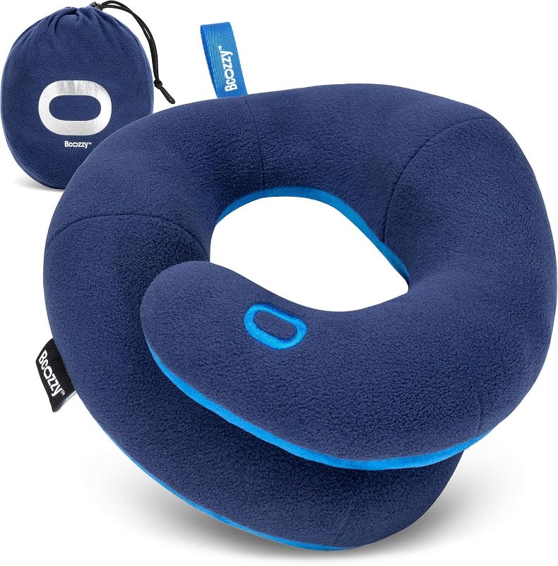 Photo 1 of BCOZZY 8-12 Y/O Kids Travel Pillow for Car & Airplane, Soft Kids Neck Pillow for Traveling in Car Seat, Provides Double Support for Toddlers Head & Chin in Road Trips, Washable, Medium Size, Navy USED**MISIING BAG**
