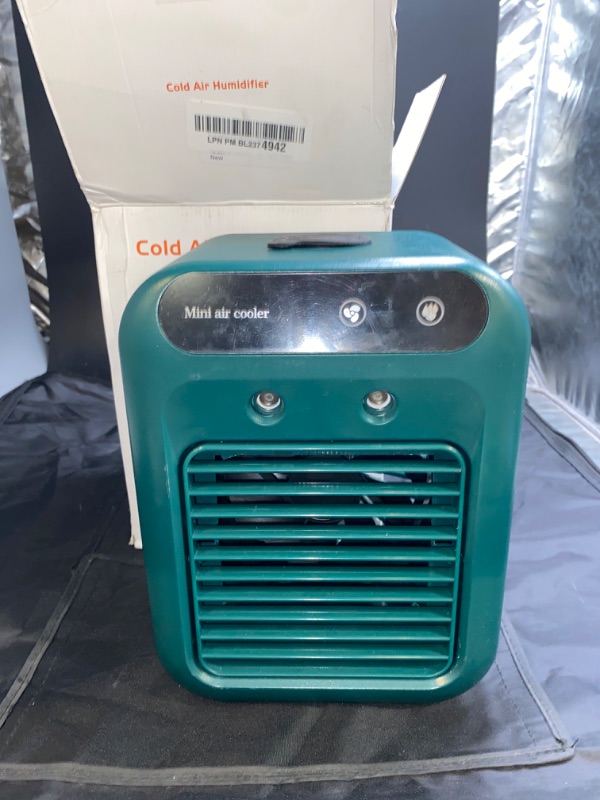 Photo 2 of ** FINAL SALE **   GREEN** Portable Air Conditioner, Mini Air Conditioner Portable with Touchscreen and Water Tank, Air Cooler Personal AC for/Bedroom/Desk/Room/Tabletop MISSING CHARGER**USED**  ** SOLD AS IS **  
