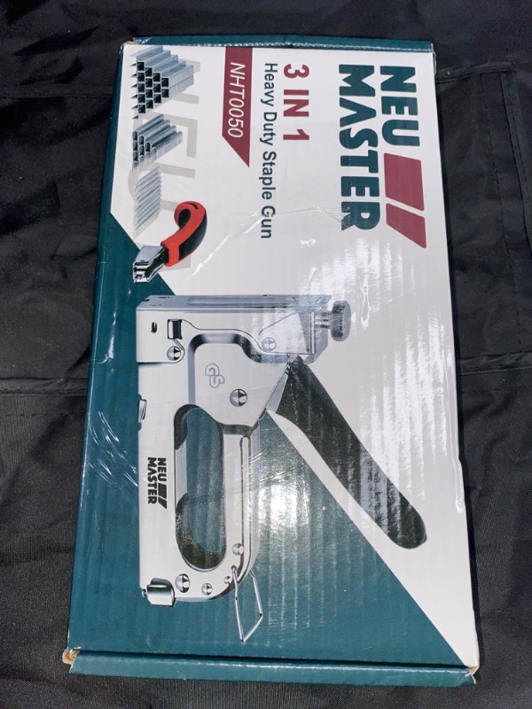 Photo 3 of NEU MASTER 3 in 1 Staple Gun, Manual, Heavy Duty with Stapler Remover and 2000Pcs Staples for Upholstery, Fixing Material, Decoration, Carpentry, Furniture
