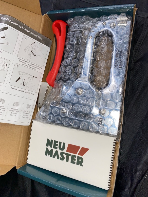 Photo 2 of NEU MASTER 3 in 1 Staple Gun, Manual, Heavy Duty with Stapler Remover and 2000Pcs Staples for Upholstery, Fixing Material, Decoration, Carpentry, Furniture
