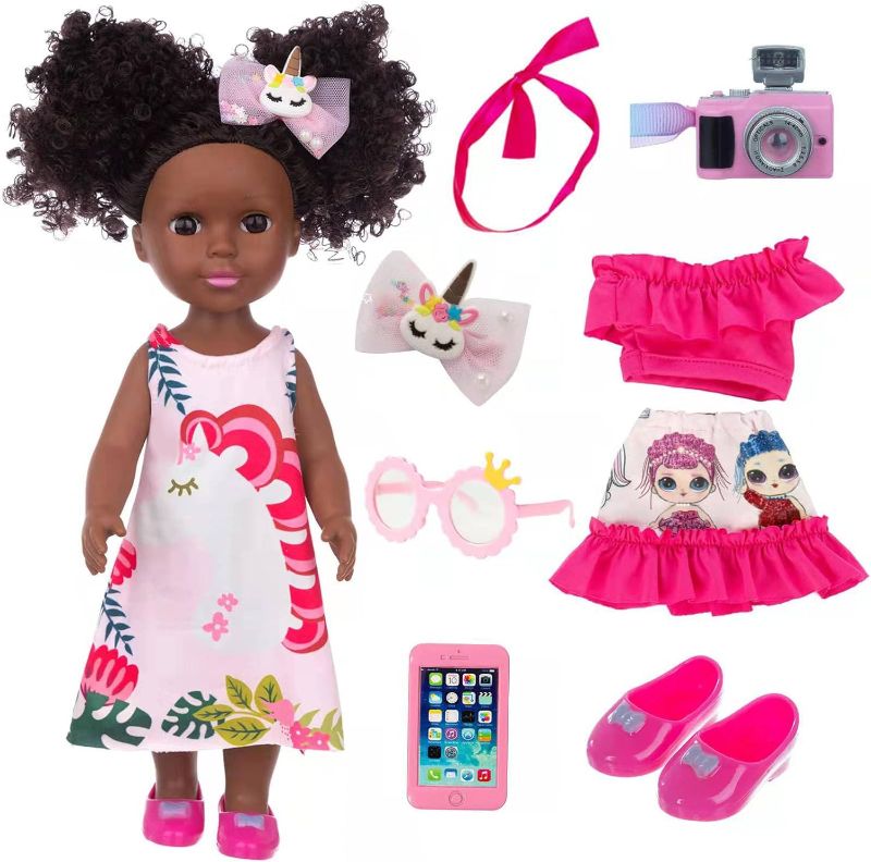 Photo 1 of 14.5 Inch Black Doll with Clothes Dress Sets African Doll Black Dolls