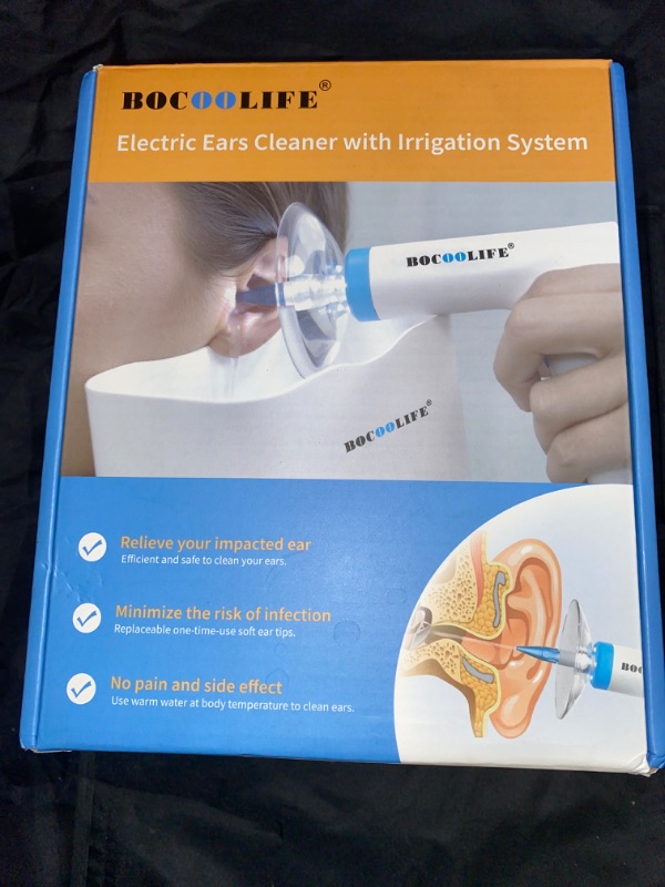 Photo 3 of Electric Ear Cleaning Kit Ear Irrigation Flushing System, Ear Wax Water Removal Ear Wash Cleaner Safe Ear Wax Removal Ear Washer Effective Clean Out Ear Wax 4 Water Levels, 5 Disposable Tips Ear Basin USED**
