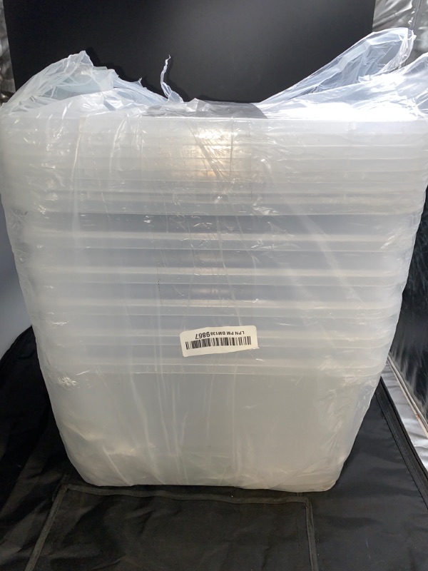 Photo 1 of WYT 6-Pack Clear 7 Quart Storage Latch Box/Bins, Plastic Stackable Latching Box with Brown Handle and Lid, Multi-Purpose, 7 Litre
