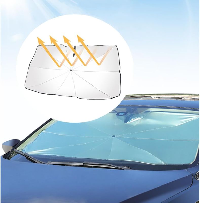 Photo 1 of Car Windshield Sun Shade,Nano 5-Layer Foldable Car Shade Umbrella,Universal Portable Windshield Cover Sun Shade Car Interior Accessories for Car Truck SUV
