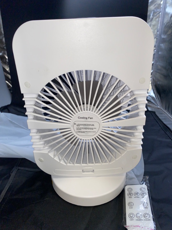 Photo 2 of ** FINAL SALE **  Portable Air Conditioners Fan, 4 Wind Speed Mini Ac Fan with 2 Cooling Spray, Screen Touch Control,Oscillating/Timer/Night Light, Personal Evaporative Air Cooler for Bedroom Home Office Study Desk MISSING CHARGER***   ** SOLD AS IS **
