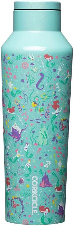 Photo 1 of Corkcicle x Disney Princess Ariel Sport Canteen Insulated Tumbler, 20 oz – Reusable Water Bottle Keeps Beverages Cold for 25 Hours & Hot 12 Hours – Cupholder Friendly Tumbler with Screw-On Cap 
