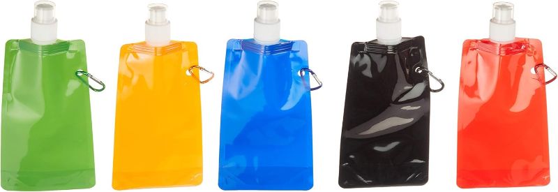 Photo 1 of Funiverse Bulk 20 Pack 16 oz Collapsible Water Bottle Assortment - 5 Color Party Favors and Travel Water Bottles
