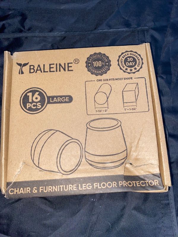 Photo 2 of BALEINE 16 Pack Silicone Chair Leg Floor Protectors, Stool Leg Protectors Cap, Non-Slip Chair Leg Caps for Hardwood Floors (Clear & Large, 16 Pack) FACTORY SEALED**
