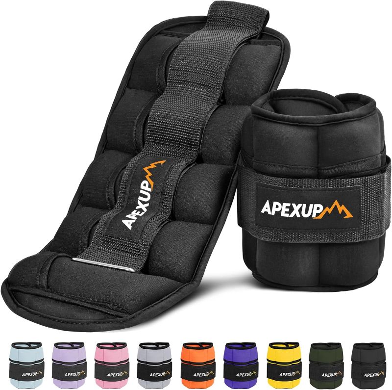 Photo 1 of APEXUP 10lbs/Pair Adjustable Ankle Weights for Women and Men, Modularized Leg Weight Straps for Yoga, Walking, Running, Aerobics, Gym MISSING ONE** 
